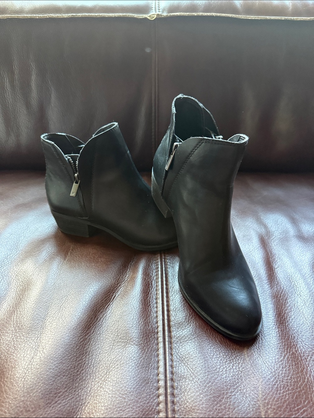 Lucky Brand Black Leather Ankle Booties